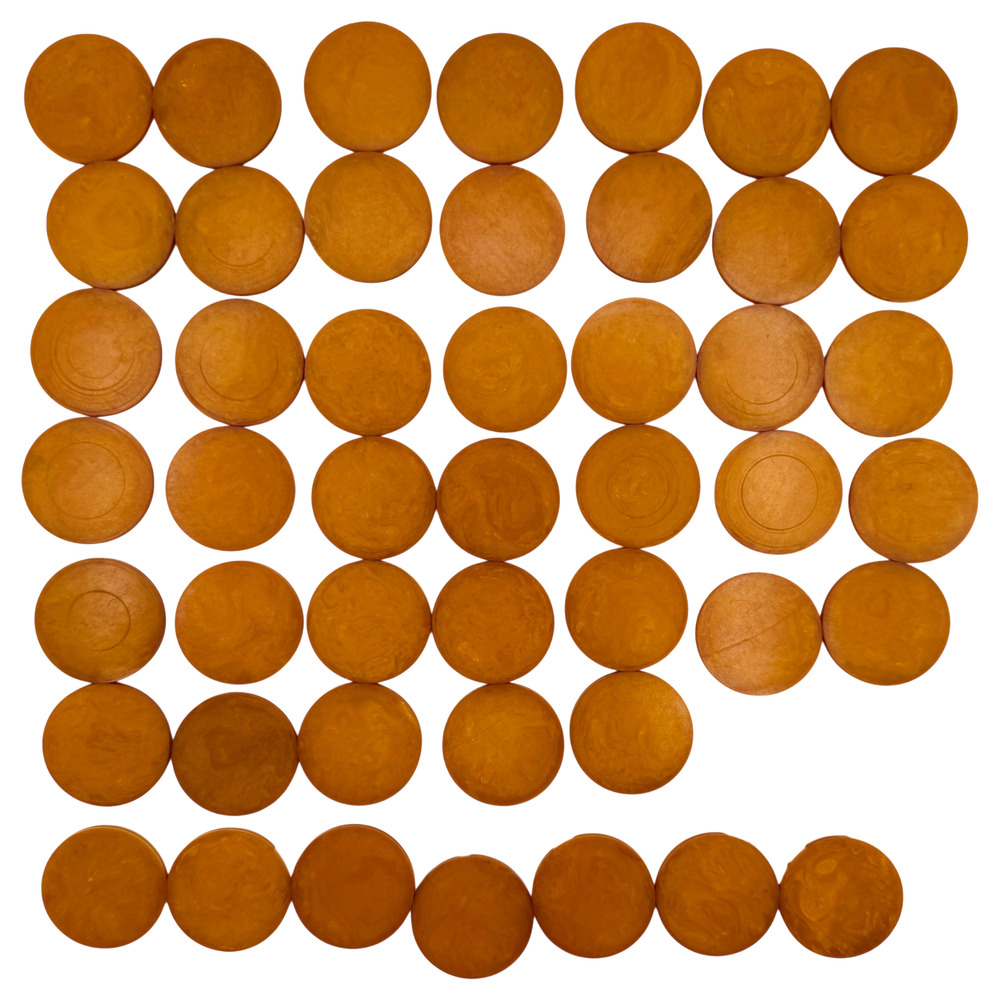 Lot of 47 Vintage Butterscotch Bakelite Poker Chips Art Deco Swirl Tested READ
